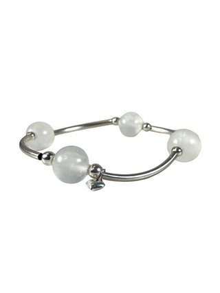 R SS Stone Bead Stretch Bracelet