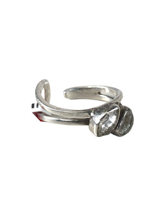R SS Two Herkimer Diamond Ring