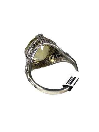 Sterling filigree stone ring