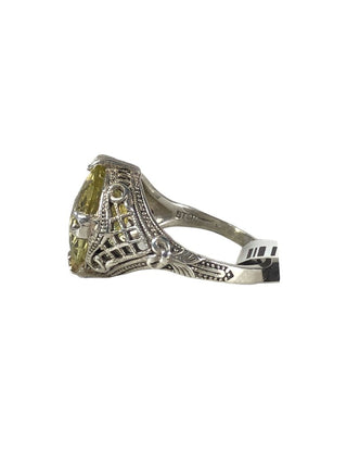 Sterling filigree stone ring
