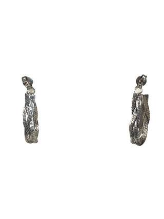 R SS Braided Post Hoop Earrings