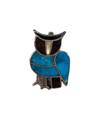 R SS Inlay Owl Pendant
