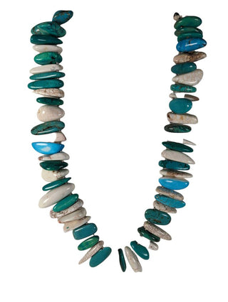 R SS White Buffalo & Kingman Turq Necklace