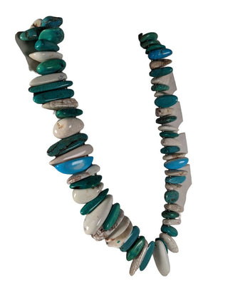 R SS White Buffalo & Kingman Turq Necklace