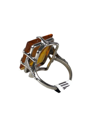 Sterling rectangular stone ring