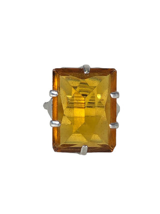 Sterling rectangular stone ring