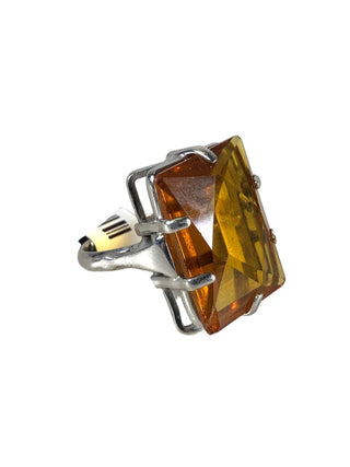 Sterling rectangular stone ring
