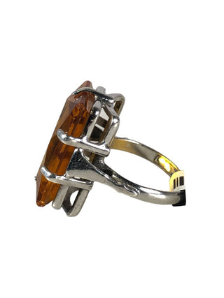 Sterling rectangular stone ring