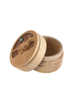 R Wooden Round Roadrunner Box w/ Stone