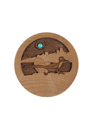R Wooden Round Roadrunner Box w/ Stone