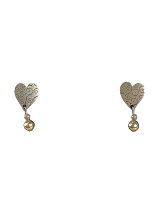 R SS Heart Post Earrings