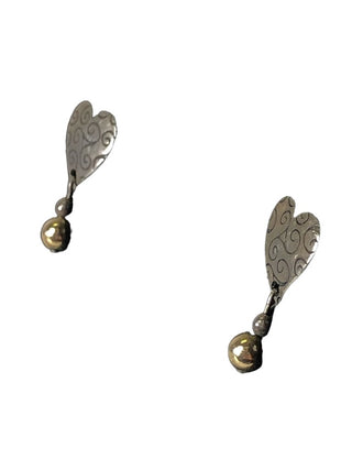 R SS Heart Post Earrings