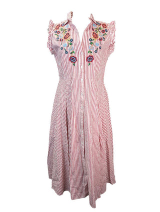 R Embroidered Striped