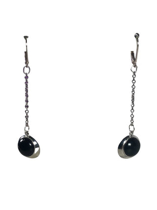 Sterling stone earrings on chain