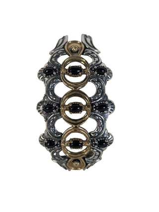 R SS American West Collab Sterling Brass Black Agate Cuff