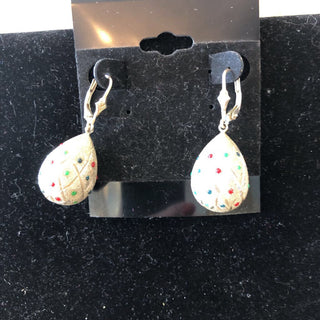 R SS Enamel Dot Egg Earrings