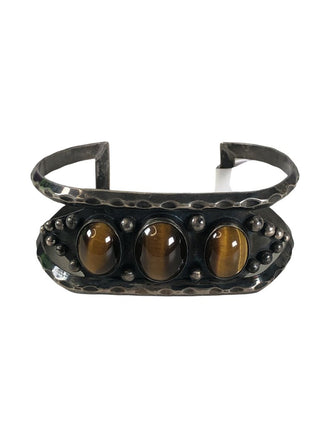 Sterling 3-stone cuff bracelet