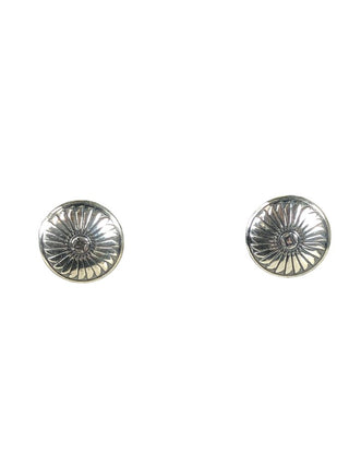 R SS Stamped Button Earrings