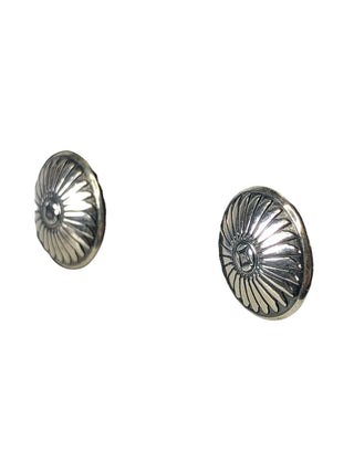 R SS Stamped Button Earrings