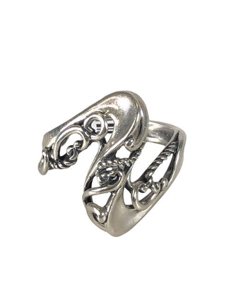 R SS Filigree Wave Ring