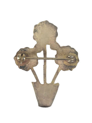 Sterling multi stone flower pin
