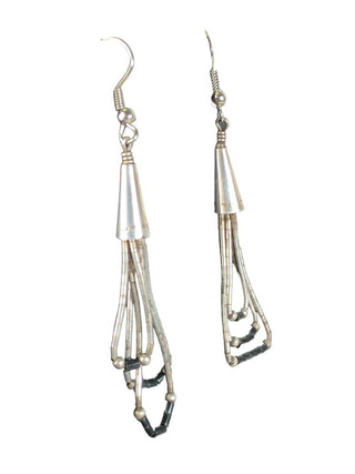 Sterling liquid silver 10-strand necklace/earring set