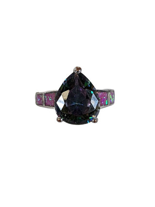 R SS Crystal/Opal Ring
