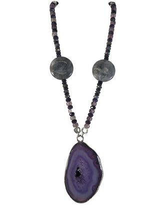 R Non SS Beaded Stone Necklace