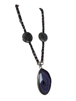 R Non SS Beaded Stone Necklace