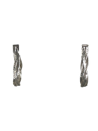 R SS Braided Post Hoop Earrings