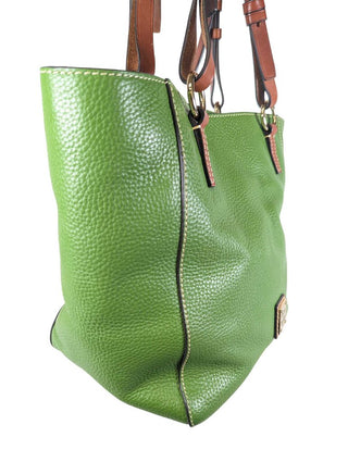 R Pebbled Leather Tote