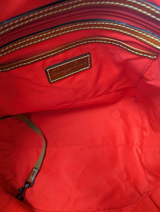 R Pebbled Leather Tote