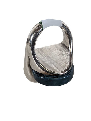 R Silver Plated Lucite Ring