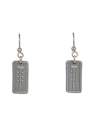 R Pewter Bar Earrings