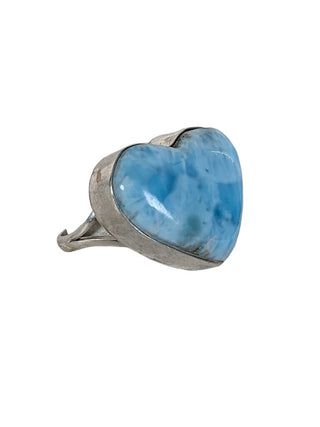 R SS Larimar Heart Ring
