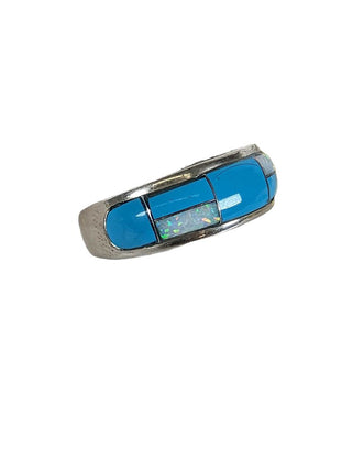 R SS Turq/ Opal Inlay Ring