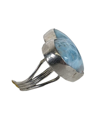 R Larimar Heart Ring