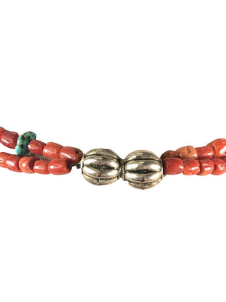 R SS Double Strand Stone Necklace w/ Charms