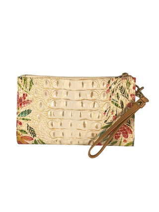 Floral Moc Croc Zip Top Pouch