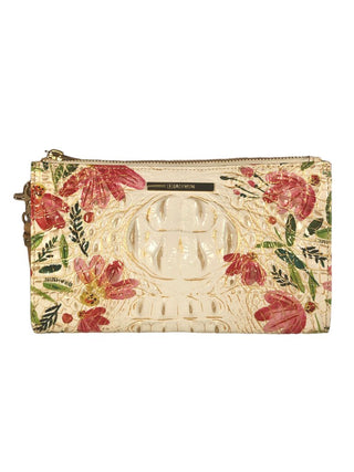 Floral Moc Croc Zip Top Pouch
