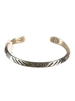 Sterling stamped carinated cuff bracelet